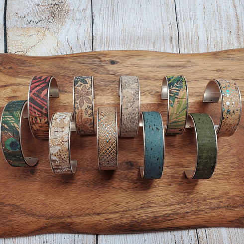 Cork Silver Thick Cuff Bracelet