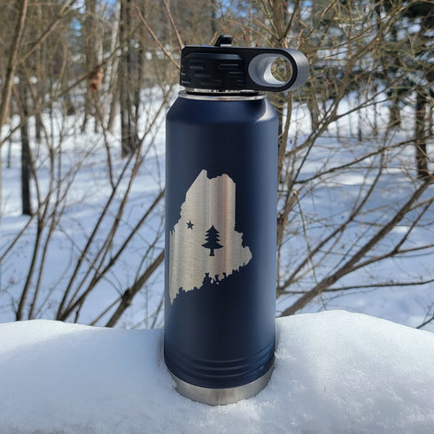 Original Maine 1901 Flag Stainless Steel Water Bottle 32 oz.