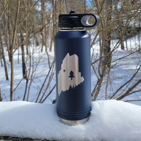 Original Maine 1901 Flag Stainless Steel Water Bottle 32 oz.