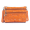 Orange Speckle Cork Triple Zipper Bag