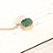 Green Druzy Circle Gold Necklace