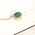 Green Druzy Circle Gold Necklace