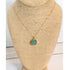 Green Druzy Circle Gold Necklace