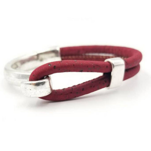 Pick Your Color-Cork Silver Hook Bracelet