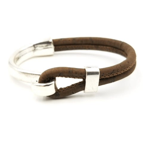 Pick Your Color-Cork Silver Hook Bracelet