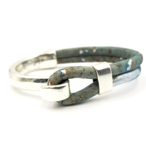 Pick Your Color-Cork Silver Hook Bracelet