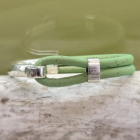 Pick Your Color-Cork Silver Hook Bracelet