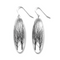 Tall Oval Tree Black & White Teardrop Earrings, Sterling Silver