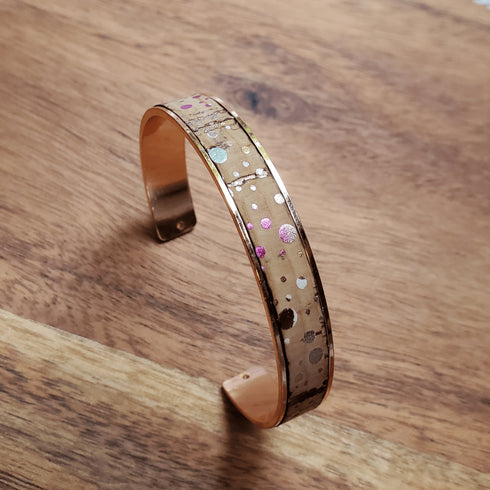 Cork Rose Gold Skinny Cuff Bracelet