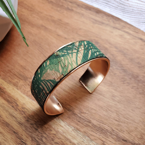 Cork Rose Gold Thick Cuff Bracelet