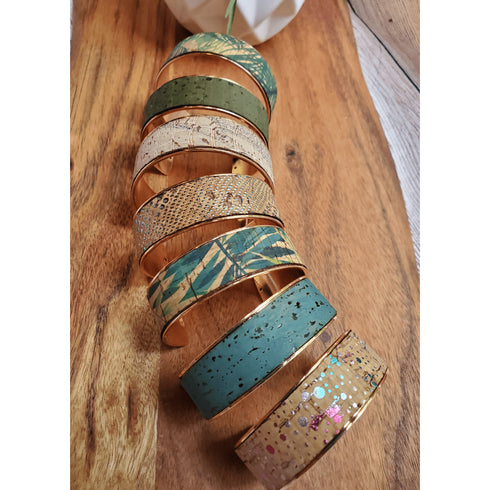 Cork Rose Gold Thick Cuff Bracelet