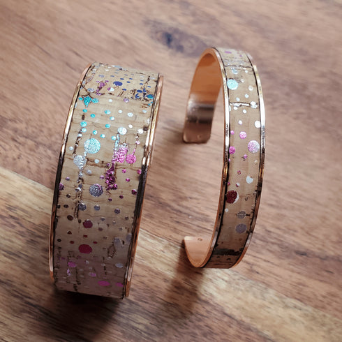 Cork Rose Gold Skinny Cuff Bracelet