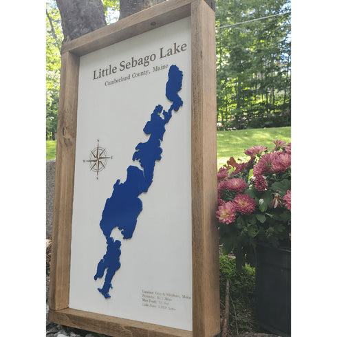 Little Sebago Lake Wood Sign, Laser Cut and Engraved