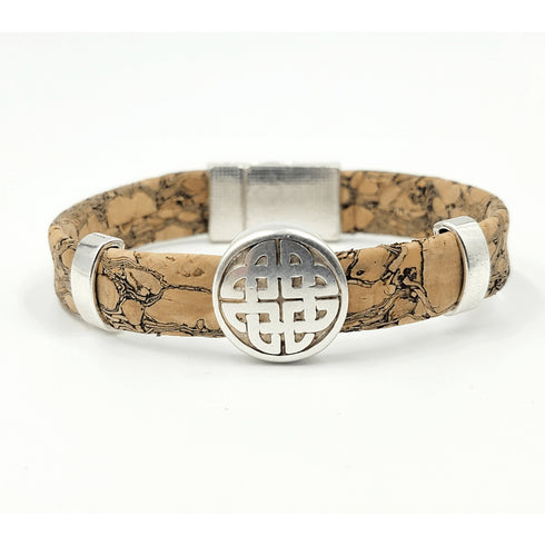 Circle Celtic Knot Cork Charm Magnetic Bracelet