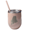 Maine Heart Laser Engraved Wine Tumbler-Glitter Peach