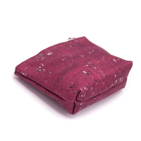 Wine Speckled Cork Zipper Coin Purse