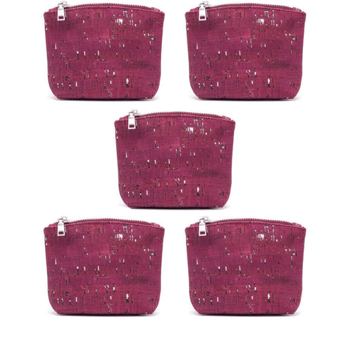 Wine Speckled Cork Zipper Coin Purse