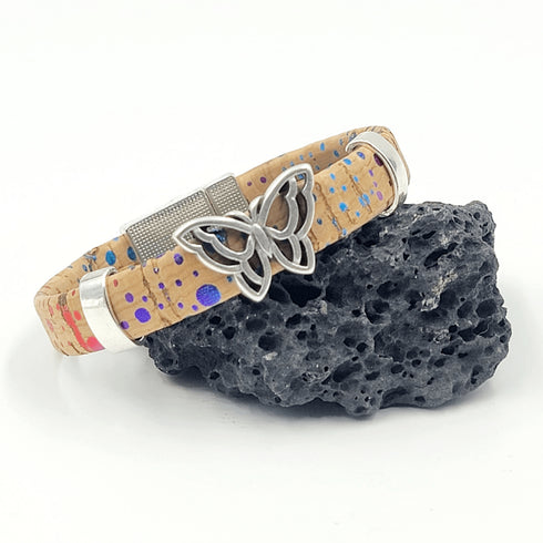 Butterfly Cork Charm Magnetic Bracelet