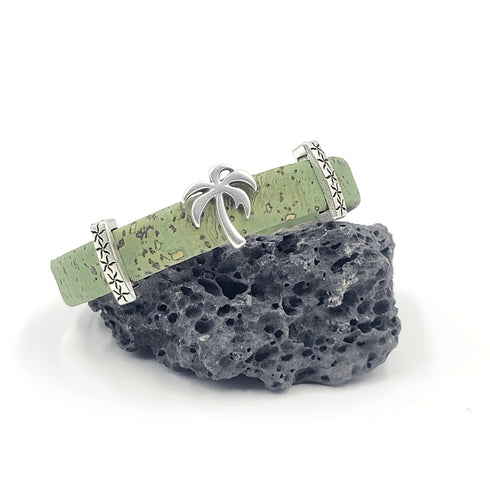 Palm Tree Cork Charm Magnetic Bracelet
