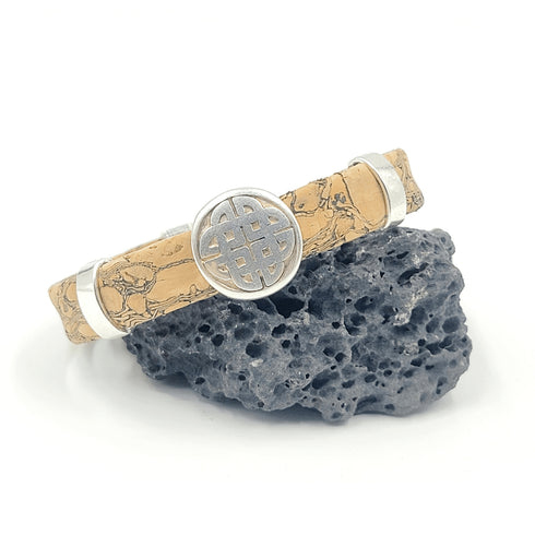 Circle Celtic Knot Cork Charm Magnetic Bracelet