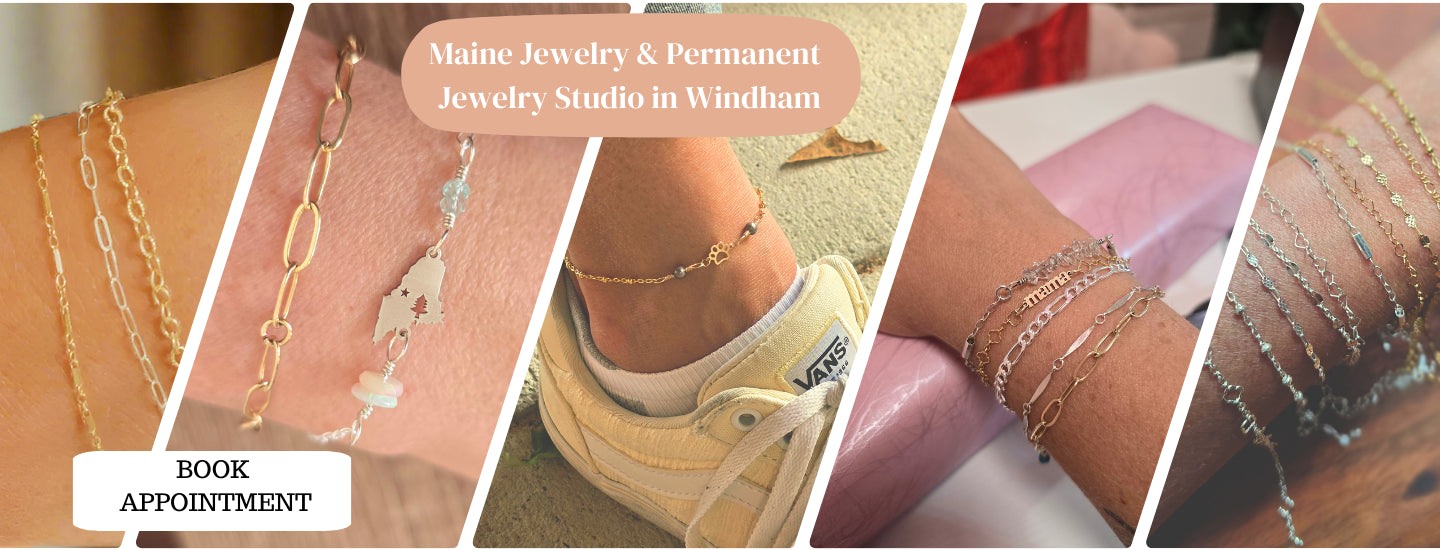 Permanent Jewelry Studio in Windham Maine – Welded Bracelets and Maine-Made Jewelry Inside On The Docks