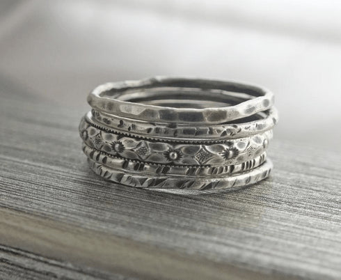 Floral Sterling Silver Stacking Ring