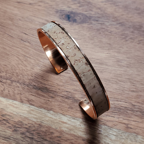 Cork Rose Gold Skinny Cuff Bracelet