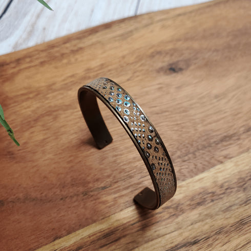Cork Bronze Skinny Cuff Bracelet