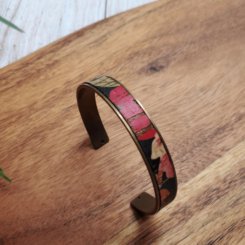 Cork Bronze Skinny Cuff Bracelet
