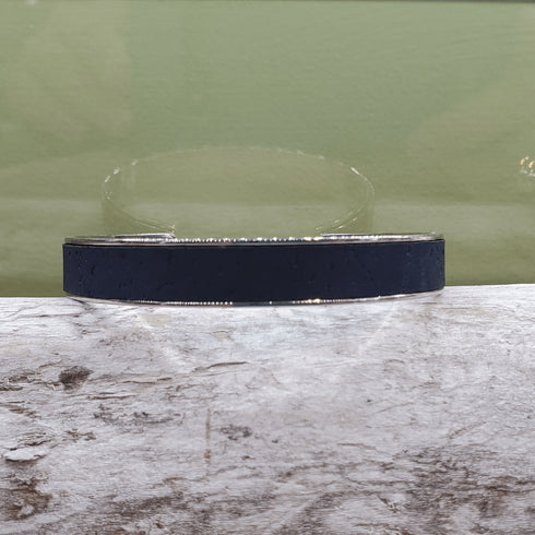 Cork Silver Skinny Cuff Bracelet