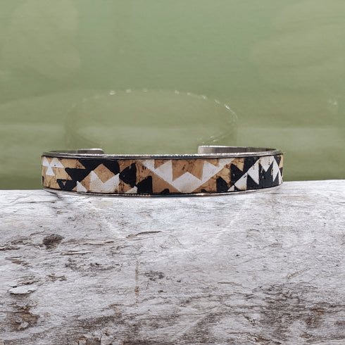 Cork Silver Skinny Cuff Bracelet