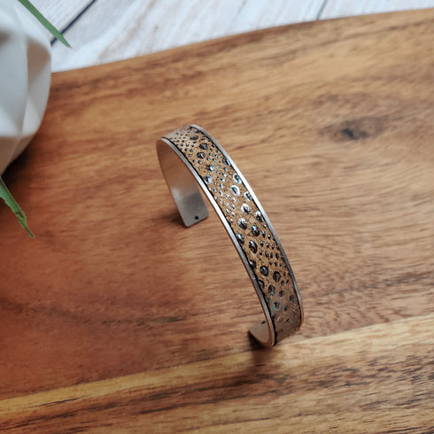 Cork Silver Skinny Cuff Bracelet
