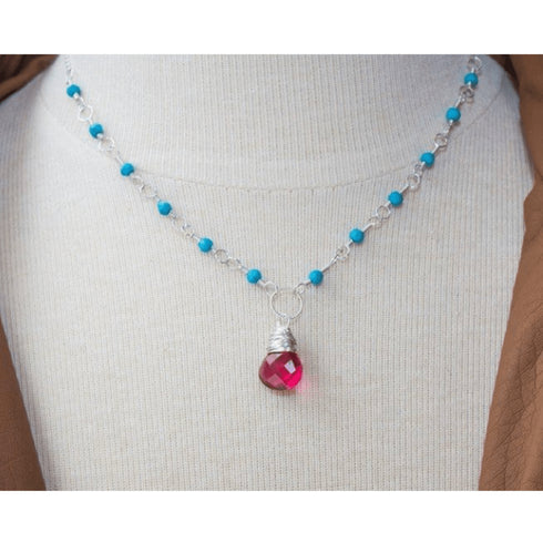 Pink and Turquoise Necklace
