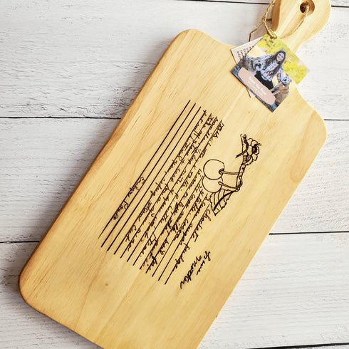 Custom Handwritten Recipe Charcuterie Wood Cutting Board