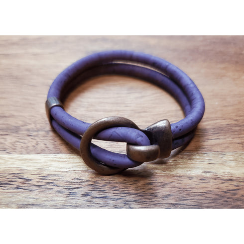 Purple Cork Copper Open Hook Bracelet