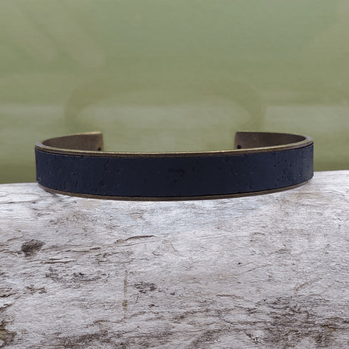 Cork Bronze Skinny Cuff Bracelet