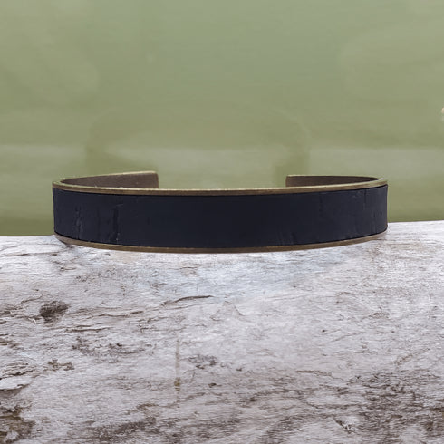 Cork Bronze Skinny Cuff Bracelet