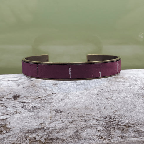 Cork Bronze Skinny Cuff Bracelet
