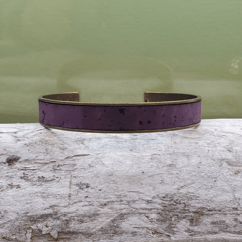 Cork Bronze Skinny Cuff Bracelet