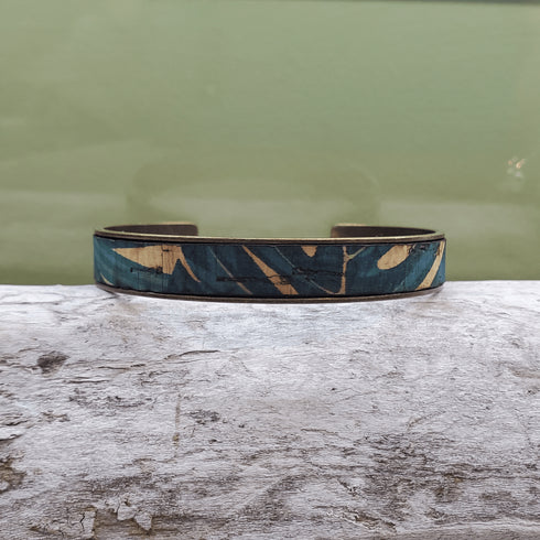 Cork Bronze Skinny Cuff Bracelet