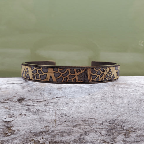 Cork Bronze Skinny Cuff Bracelet