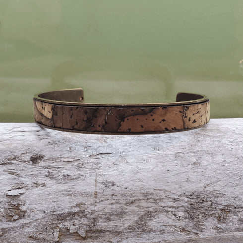 Cork Bronze Skinny Cuff Bracelet