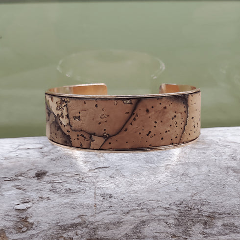 Cork Rose Gold Thick Cuff Bracelet