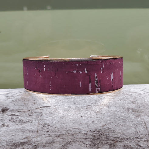 Cork Rose Gold Thick Cuff Bracelet
