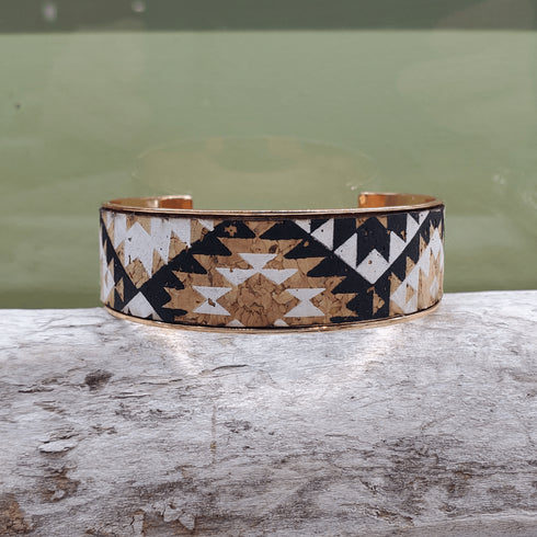 Cork Rose Gold Thick Cuff Bracelet
