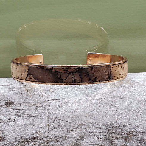 Cork Rose Gold Skinny Cuff Bracelet