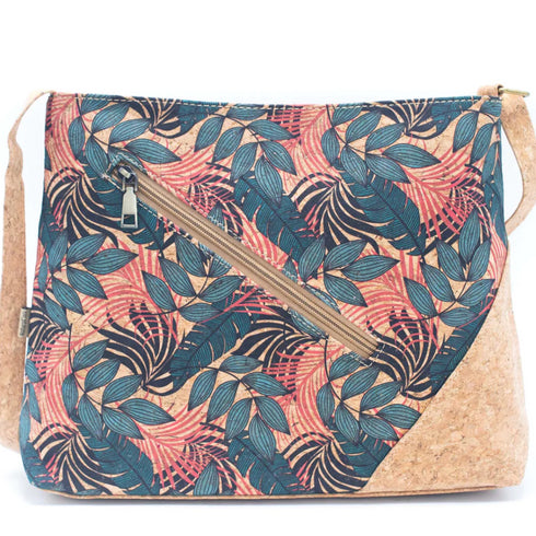 Blue and Pink Floral Cork Adjustable Bag