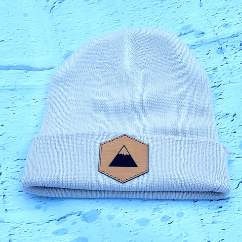 Sugarloaf Mountain Faux Leather Patch Winter Beanie