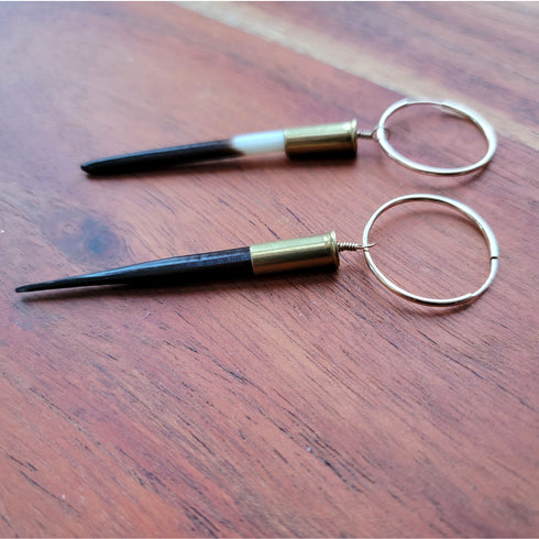 Yellowstone Quill Bullet Hoop Earrings