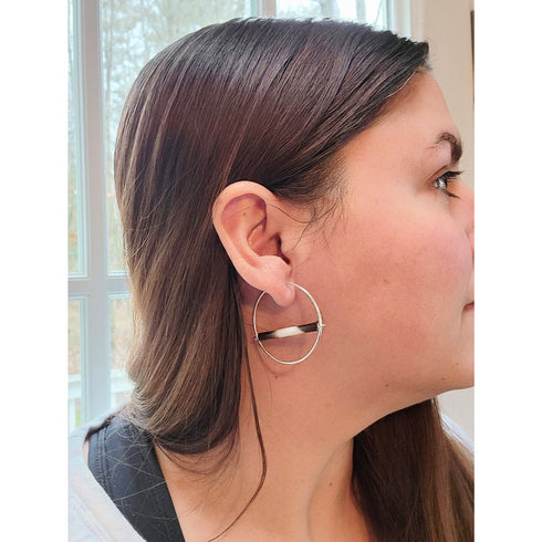 Silver Porcupine Quill Hoops